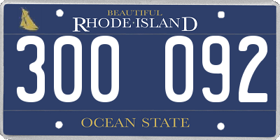 RI license plate 300092