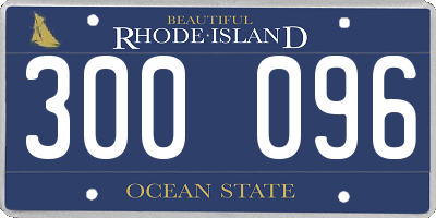 RI license plate 300096