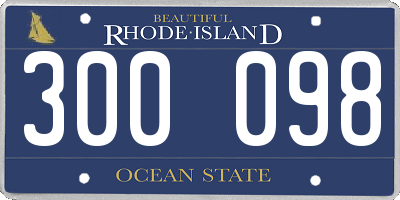 RI license plate 300098