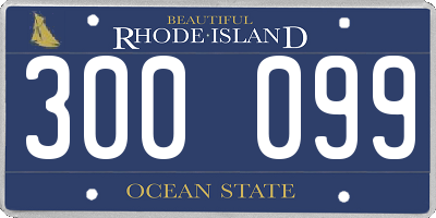 RI license plate 300099