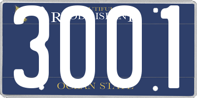 RI license plate 3001