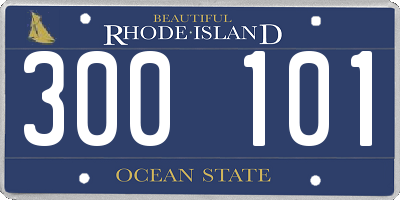 RI license plate 300101