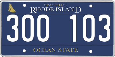 RI license plate 300103