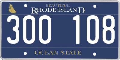 RI license plate 300108