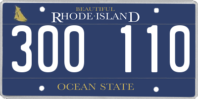 RI license plate 300110