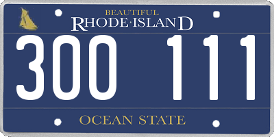 RI license plate 300111