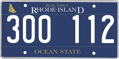 RI license plate 300112