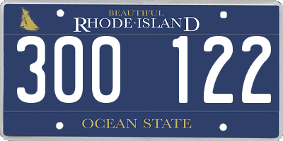 RI license plate 300122