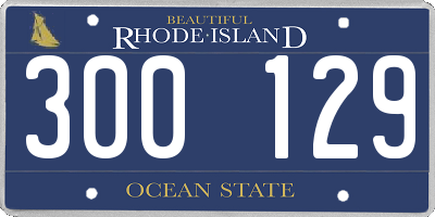 RI license plate 300129