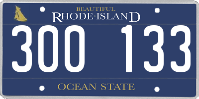 RI license plate 300133