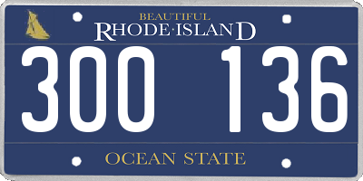 RI license plate 300136