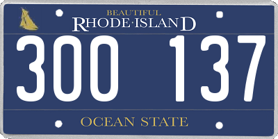 RI license plate 300137