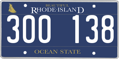 RI license plate 300138