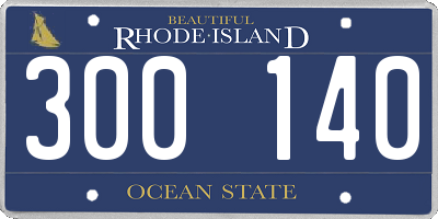 RI license plate 300140