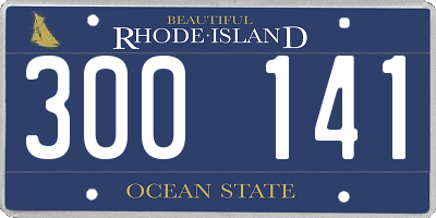 RI license plate 300141