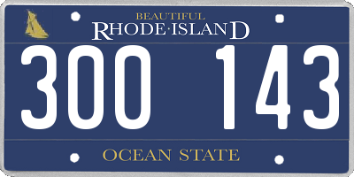 RI license plate 300143