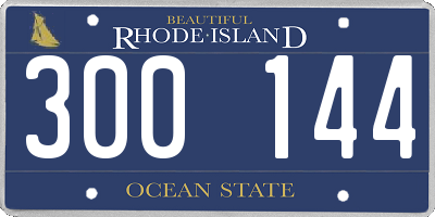 RI license plate 300144