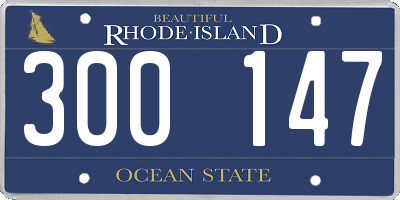 RI license plate 300147