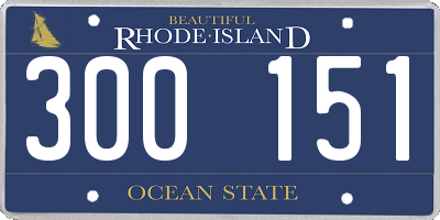RI license plate 300151