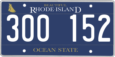RI license plate 300152