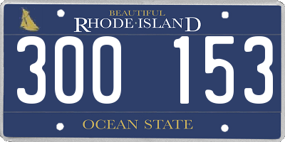 RI license plate 300153