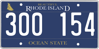 RI license plate 300154