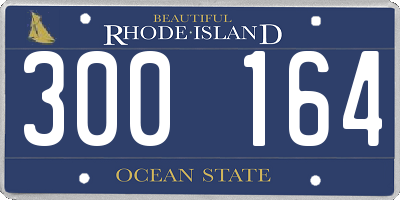 RI license plate 300164
