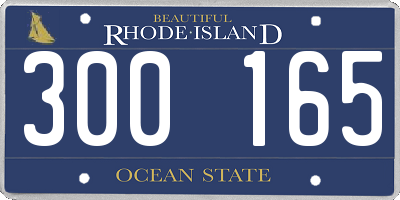 RI license plate 300165