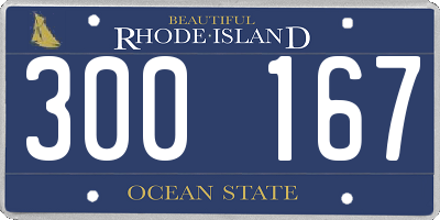 RI license plate 300167