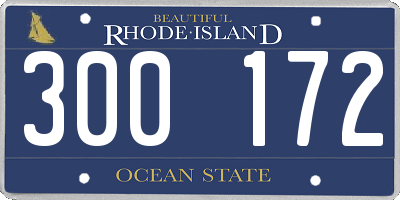 RI license plate 300172