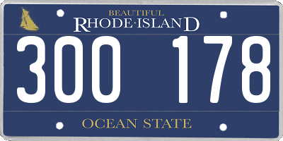 RI license plate 300178