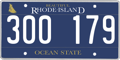 RI license plate 300179