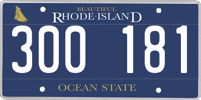 RI license plate 300181