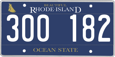 RI license plate 300182
