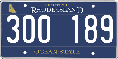 RI license plate 300189