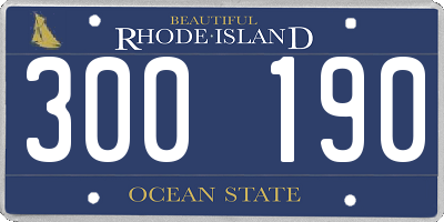 RI license plate 300190