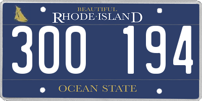 RI license plate 300194