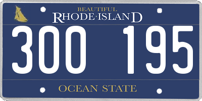 RI license plate 300195