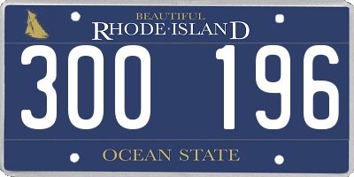 RI license plate 300196