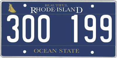 RI license plate 300199