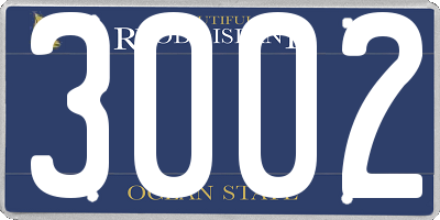 RI license plate 3002