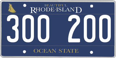 RI license plate 300200