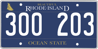 RI license plate 300203