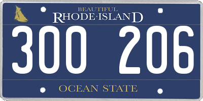 RI license plate 300206
