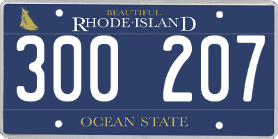 RI license plate 300207
