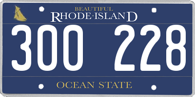 RI license plate 300228