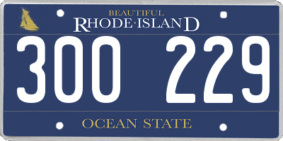 RI license plate 300229