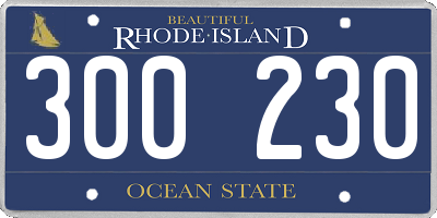 RI license plate 300230