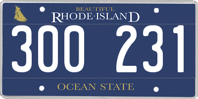 RI license plate 300231