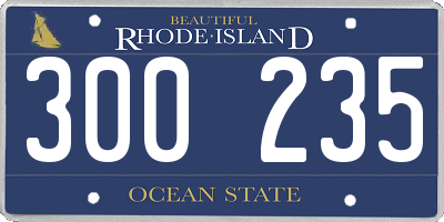 RI license plate 300235